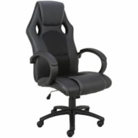 TygerClaw Executive High-Back Gaming-Style Office Chair, Black - Polyurethane Seat - Black, Blue Polyurethane Back - Black Frame - High Back - Black, Blue - Polyurethane - Armrest