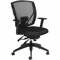 Offices To Go Chair - Fabric Seat - Black Mesh Back - Black Frame - Mid Back