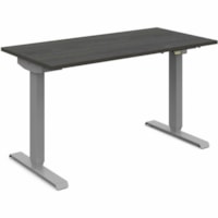 Global Foli 3-Stage 46" Electric Height-Adjustable Table, Dark Espresso - Rectangle Top - Silver Base - 265 lb (120.20 kg) Capacity - Height Adjustable x 46" (1168.40 mm) Width x 23" (584.20 mm) Depth - Commercial - Assembly Required - Dark Espresso - Particleboard - 1