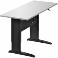 Bureau assis-debout Global - Rectangulaire Dessus - Noir Base - 2 Pattes - Hauteur réglable - 56 po (1422,40 mm) Largeur de la table x 30 po (762 mm) Profondeur du plateau - 46 po (1168,40 mm) Hauteur - Commercial - Assemblage requis - Blanc - Stratifié