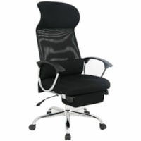 TygerClaw Ergonomic High-Back Office Chair with Headrest, Black Fabric and Mesh - Mesh Seat - Black Mesh Back - Silver Frame - High Back - Mesh - Armrest