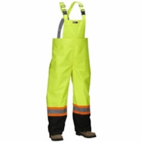 Forcefield Hi Vis Safety Rain Bib Pant, Lime Yellow, XL - Bib Overall - X-Large - Lime, Yellow - 100% Polyester