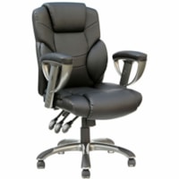 TygerClaw Executive High-Back Office Chair, Black Bonded Leather - Bonded Leather Seat - Black Bonded Leather Back - Black Frame - High Back - Leather