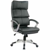 TygerClaw Modern High-Back Office Chair with Integrated Headrest, Black Bonded Leather - Leather Seat - Bonded Leather Back - High Back