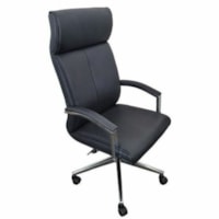 HDL Hypnos High-Back Meeting Chair - Black Polyurethane Foam Seat - Polyurethane Back - Aluminum Aluminum Frame - High Back - Armrest - 1 / Unit