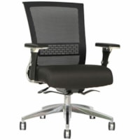 TygerClaw Mid-Back Office Chair, Black, Fabric Seat/Mesh Back - Fabric Seat - Black Mesh Back - Black Frame - Mid Back - Mesh, Fabric