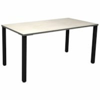 HDL Innovations Table Desk - 59.3" x 29.5" x 29" - Band Edge - Material: Laminate, Metal - Finish: Laminate - Winter Wood, Laminate Table Top - Edge Banding, Leveler - For Commercial, Home Office, Dorm Room, Business, Office, Computer