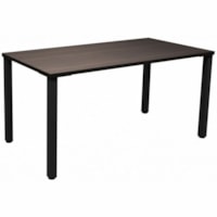 HDL 59-1/4" Table Desk with 2" Black Offset Legs, Evening Zen - 59.3" x 29.5" x 29" - Band Edge - Material: Laminate, Metal - Finish: Laminate - Laminate, Evening Zen Table Top - Edge Banding, Leveler - For Commercial, Home Office, Dorm Room, Business, Office, Computer