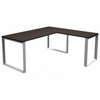 HDL Innovations Table Desk - 71" x 65" x 29" - Material: Laminate, Metal - Finish: Evening Zen, Laminate, Silver - For Dorm Room, Business, Office