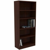 HDL Innovations Bookcase - 1" (25.40 mm) x 32" (812.80 mm) x 13.8" (349.25 mm) x 72" (1828.80 mm) Particleboard - 5 Shelve(s) - 3 Adjustable Shelf(ves) - Material: Laminate - Finish: Laminate, Royal Mahogany - Adjustable/Fixed Shelf, Adjustable