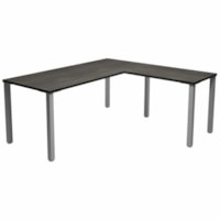 HDL Innovations Table Desk - 72" x 66" x 29" - Material: Laminate, Metal - Finish: Laminate, Silver, Gray Dusk