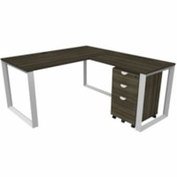 HDL Levels Desk/Pedestal Set - 59.3" (1504.95 mm) x 65" (1651 mm) x 29" (736.60 mm) - 3 Drawer(s) - Material: Laminate, Metal - Finish: Laminate, Gray Dusk - Lockable, Lockable Drawer, Storage Cabinet, Mobility, Eco-friendly - For Business, Office, Home Office, Cubicle