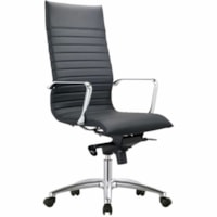 HDL High-Back Task/Meeting Chair - Black High Density Foam (HDF) Seat - Steel Frame - High Back - 5-star Base - Armrest