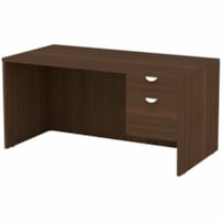 HDL Innovations Pedestal Desk - 59" x 29.5" x 29" - 2 x File Drawer(s) - Single Pedestal on Left/Right Side - Material: Aluminum, Laminate - Finish: Evening Zen, Laminate - Modesty Panel, Pencil Tray, File Drawer, Locked Storage Unit, Lockable, Lockable Drawer - For Commercial, Computer, Business, O