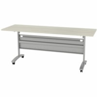 HDL Levels Training Table - x 71" (1803.40 mm) x 23.8" (603.25 mm) x 29" (736.60 mm) - 0 Drawer(s) - Material: Laminate - Finish: Laminate, Winter Wood - Flip Top, Mobility, Edge Banding, Modesty Panel, Cable Management, Heavy Duty, Locking Casters, Keyboard Tray, Durable - For Commercial