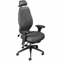 ergoCentric airCentric Multi Tilt Task Chair with Extra Long Seat, Air Knit Charcoal - Midnight Black Frame - Mid Back