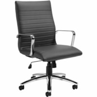 Offices To Go Ultra High-Back Tilter Armchair, Grey, Bonded Luxhide Leather - Gray Hardwood Back - Leatherette