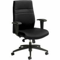 Offices To Go High-Back Multi-Task Synchro-Tilter Chair, Black, Luxhide - Black Back - Faux Leather