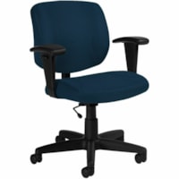 Offices To Go Yoho Low-Back Task Chair, Navy, Quilt Fabric - Fabric Seat - Blue Fabric Back - Black Frame - Low Back - Navy Blue - Fabric