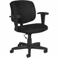 Offices To Go Yoho Low-Back Task Chair, Black, Quilt Fabric - Quilted Fabric Seat - Black Fabric Back - Black Frame - Low Back - Black - Fabric