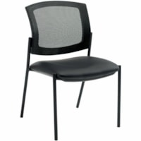 Offices To Go Ibex Guest Chairs - Black Mesh Back - Faux Leather