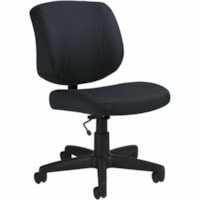 Offices To Go Yoho Low-Back Armless Task Chair, Charcoal Grey, Jenny Fabric - Fabric Seat - Gray Fabric Back - Black Frame - Low Back - Charcoal - Fabric