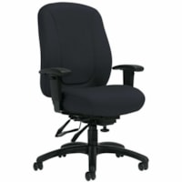 Offices To Go Overtime High-Back Multi-Tilter Ergonomic Chair, Charcoal Grey Jenny Fabric - Black Back - Plastic