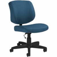 Offices To Go Yoho Low-Back Armless Task Chair, Admiral Blue, Jenny Fabric - Fabric Seat - Blue Fabric Back - Black Frame - Low Back - Blue - Fabric