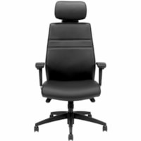 Offices To Go M-Task High-Back Synchro-Tilter Executive Chair, Black Luxhide Bonded Leather - Bonded Leather Seat - Black Bonded Leather Back - Black Frame - Black - Leather