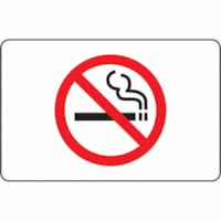 Safety Media - Print/Message "(NO SMOKING SYMBOL)" - Self-adhesive, Pre-printed - Indoor, Outdoor, Safety, Sign - Plastic/ Unit