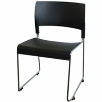 HDL Odessa ODE-STK4-BL Chair - Black Polypropylene Seat - Black Polypropylene Back - Chrome Chrome Frame - U-Style Base - Black - 4 / Unit