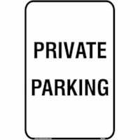 Safety Media Aluminum Parking Sign, Private Parking, Black on White - Print/Message "Private Parking" - 12" (304.80 mm) Width x 18" (457.20 mm) Height - Rectangular Shape - Black Print/Message Color - Durable, Single Sided, Hanging Hole, Pre-printed, Anti-reflective - Parking Lot, Sign - Aluminum - 