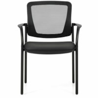 Offices To Go Eor Mesh Back Guest Chair, Black Luxhide Bonded Leather Seat