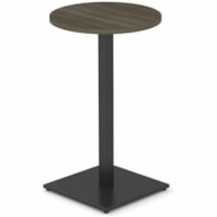 HDL Innovations Cafeteria Table - Gray Dusk Round, Black Top - Black Square, Powder Coated Base - Modern Style - Cafeteria, Breakroom - Assembly Required - Gray Dusk, Laminated - Laminate - Laminate Top Material - 1