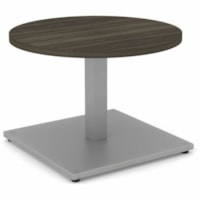 Table basse Innovations Rond HDL - x 23,5 po (596,90 mm) x 23,8 po (603,25 mm) x 16,8 po (425,45 mm) - Bandeau Bord - Tissu: Stratifié - Finition: Stratifié - Gris du soir Haut de la table - Leveler, Résistant - Pour Café