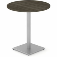 HDL Innovations Cafeteria Table - Gray Dusk Round, Silver Top - Silver Square, Powder Coated Base - Modern Style - Cafeteria, Breakroom - Assembly Required - Gray Dusk, Laminated - Laminate - Laminate Top Material - 1