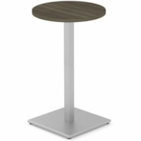 HDL Innovations Cafeteria Table - Gray Dusk Round, Silver Top - Silver Square, Powder Coated Base - Modern Style - Cafeteria, Breakroom - Assembly Required - Gray Dusk, Laminated - Laminate - Laminate Top Material - 1