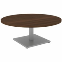 Table basse Innovations Plateau de table rond HDL - Bandeau Bord - Tissu: Stratifié - Finition: Evening Zen, Stratifié - Evening Zen, Argenté Haut de la table - Résistant - Pour Café