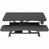 Rocelco 37.4"W Electric Desk Riser/Standing Desk Converter - 44 lb (19958.06 g) Load Capacity - 19.70" (500.38 mm) Height x 37.40" (949.96 mm) Width x 27.50" (698.50 mm) Depth - Desktop, Tabletop, Freestanding - Matte - Medium Density Fiberboard (MDF), Steel, Metal, Particleboard - Black - For Noteb