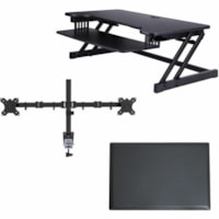 Rocelco DADR37"/Desk Riser-DM2/Monitor Mount-MAFM/Anti Fatigue Mat - Black