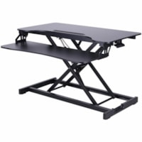 Rocelco Hi-Lift Adjustable Desk Riser - 30 lb (13607.77 g) Load Capacity - 31.50" (800.10 mm) Width x 27.20" (690.88 mm) Depth - Desk, Freestanding - Matte - Steel, Medium Density Fiberboard (MDF) - Black - For Monitor, Tablet, Smartphone, Commercial - Adjustable, Lift Mechanism, Grommet, Keyboard T