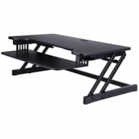 Rocelco 37"W-17"H Deluxe Adjustable Desk Riser - 35 lb (15875.73 g) Load Capacity - 17" (431.80 mm) Height x 37" (939.80 mm) Width - Desk, Tabletop, Freestanding - Matte - Laminate, Medium Density Fiberboard (MDF), Steel, Metal - Black - For Monitor, Notebook, Workstation, Commercial, Keyboard - Stu