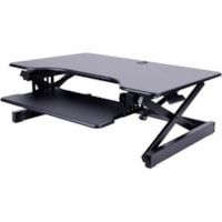 Rocelco ADR2 Adjustable Desk Riser with EVR - 35 lb (15875.73 g) Load Capacity - 2 Devices Supported - 16.70" (424.18 mm) Height x 32" (812.80 mm) Width x 23.60" (599.44 mm) Depth - Desk, Freestanding - Matte - Metal, Medium Density Fiberboard (MDF), Laminate - Black - For Monitor, Notebook, Keyboar