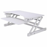 Rocelco 37"W-17"H Deluxe Adjustable Desk Riser - Up to 32" Screen Support - 35 lb (15875.73 g) Load Capacity - 17" (431.80 mm) Height x 37" (939.80 mm) Width x 37.40" (949.96 mm) Depth - Desk, Tabletop, Desktop - Laminate - White - For Multipurpose, Monitor, Notebook, Commercial, Workstation - Adjus