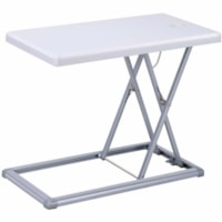 Rocelco 19" Portable Desk Riser - 11 lb (4989.52 g) Load Capacity - 15" (381 mm) Height x 19" (482.60 mm) Width x 10" (254 mm) Depth - Desk - White - For Travel, Hotel, Dorm Room, Notebook, Mouse, Boardroom, Presentation - Portable, Compact, Foldable, Lightweight