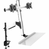 Rocelco EFD-2 Mounting Adapter for Monitor, Desk Mount - Black - Height Adjustable - 2 Display(s) Supported - 24" Screen Support - Steel, Aluminum - 1 Unit