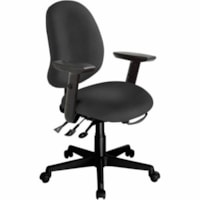 ergoCentric Saffron Mid-Back Ergonomic Multi-Tilt Task Chair, Graphite - Vinyl Seat - Vinyl Back - Mid Back - Graphite