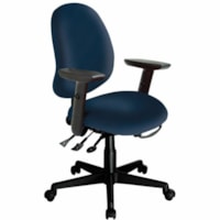 ergoCentric Saffron Mid-Back Ergonomic Multi-Tilt Task Chair, Regimental Blue - Vinyl Seat - Vinyl Back - Mid Back