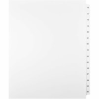 Mark Maker Legal Index Tabs, 1/15th Cut,With Individual Number, Letter Size - 1/15 - 16-30 - 11" (279.40 mm) Tab Height x 8.50" (215.90 mm) Tab Width - Letter - White Mylar, Paper Tab(s) - Pre-printed, Mylar Reinforcement, Laminated, Unpunched - 1 / Unit