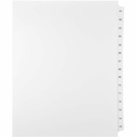 Mark Maker Legal Index Tabs, 1/15th Cut,With Individual Number, Letter Size - 1/15 - 61-75 - 11" Tab Height x 8.50" Tab Width - Letter - White Mylar, Paper Tab(s) - Pre-printed, Mylar Reinforcement, Laminated, Unpunched - 1 / Unit